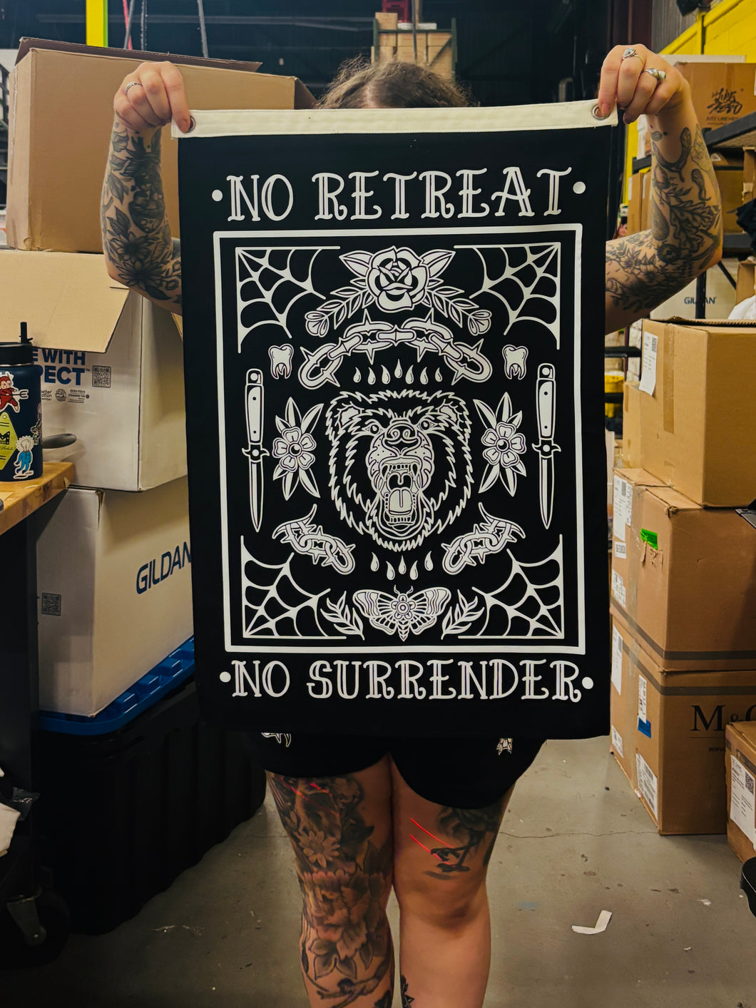 NO RETREAT NO SURRENDER WALL BANNER – Hushpuppy Designs