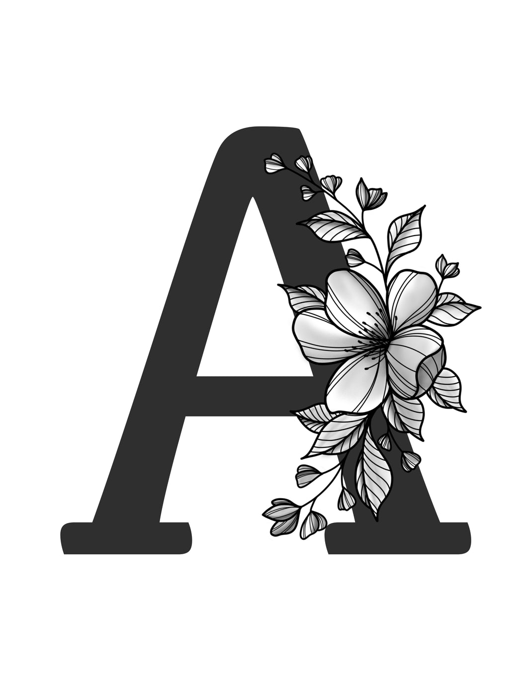 Flower monogram prints (A-Z)