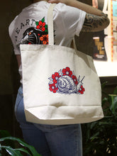 Load image into Gallery viewer, ‘Come Snail Away’ tote bag
